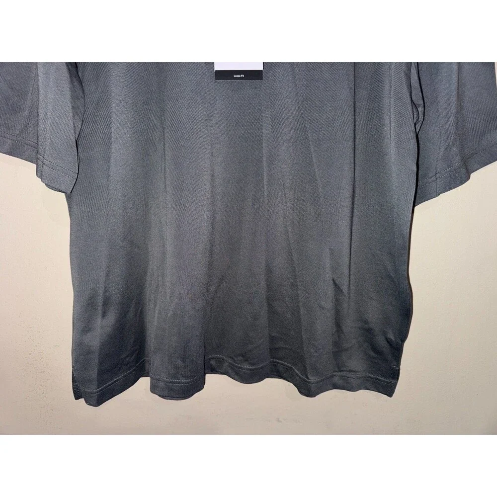 Nike Air Jordan Brooklyn Polo Loose Fit Grey Black Men's Size Medium IB1041-068